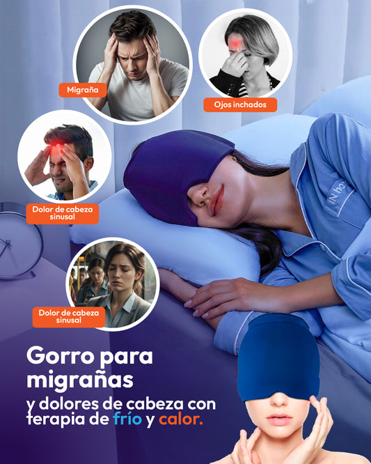 Gorro para migrañas y dolores de cabeza con terapia de frío y calor